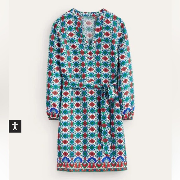 Boden Cleo Linen Tie Waist Dress - Picture 1 of 5